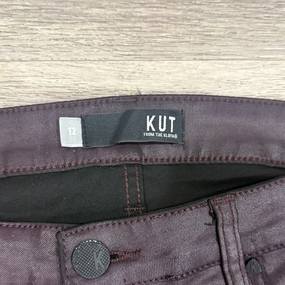 Kut from the Kloth High Rise Pants 12 Coated Stretchy Skinny Leg